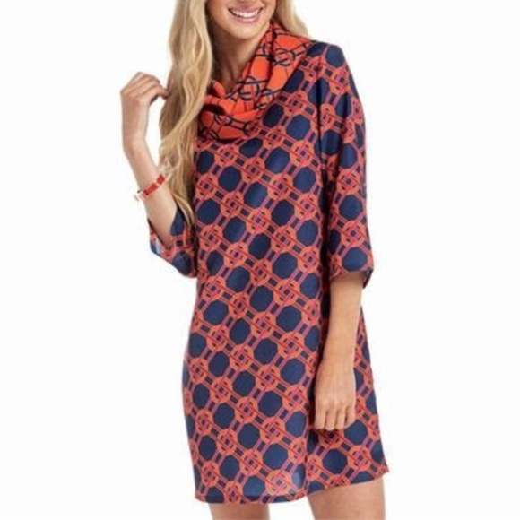 Mud Pie Dresses & Skirts - Mud Pie Brooke Scarf Dress orange and blue
